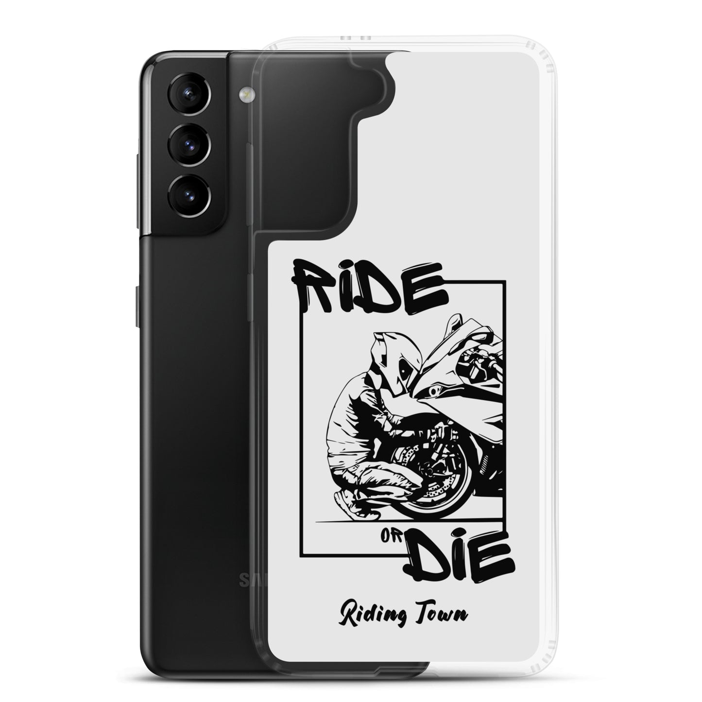 Coque Samsung® - BIKERBOY - Blanche - Riding Town