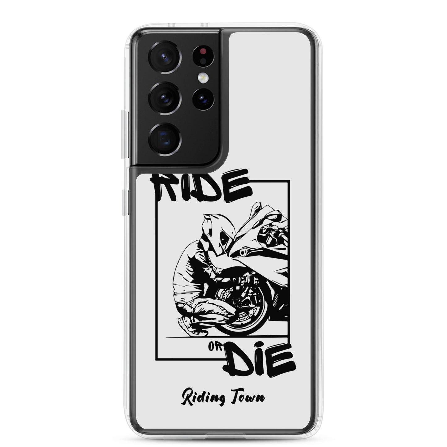 Coque Samsung® - BIKERBOY - Blanche - Riding Town