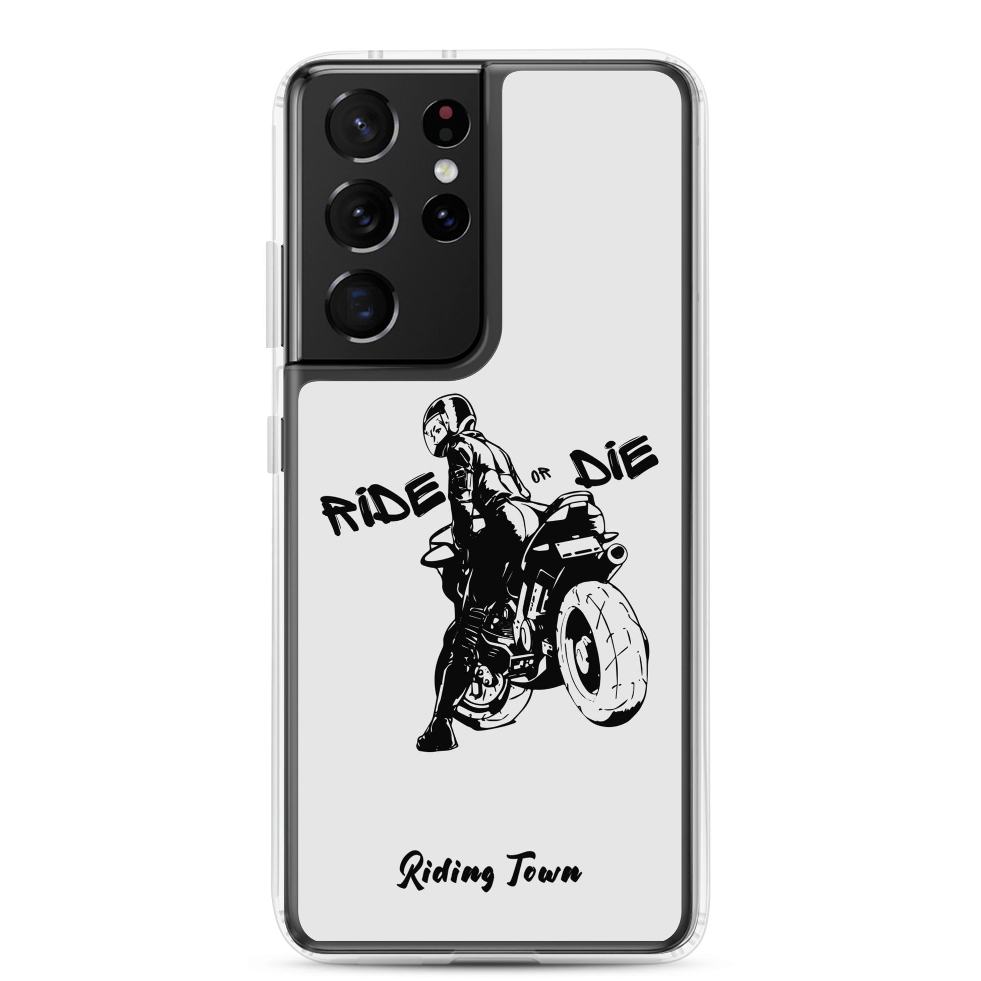 Coque Samsung® - BIKERGIRL - Blanche - Riding Town