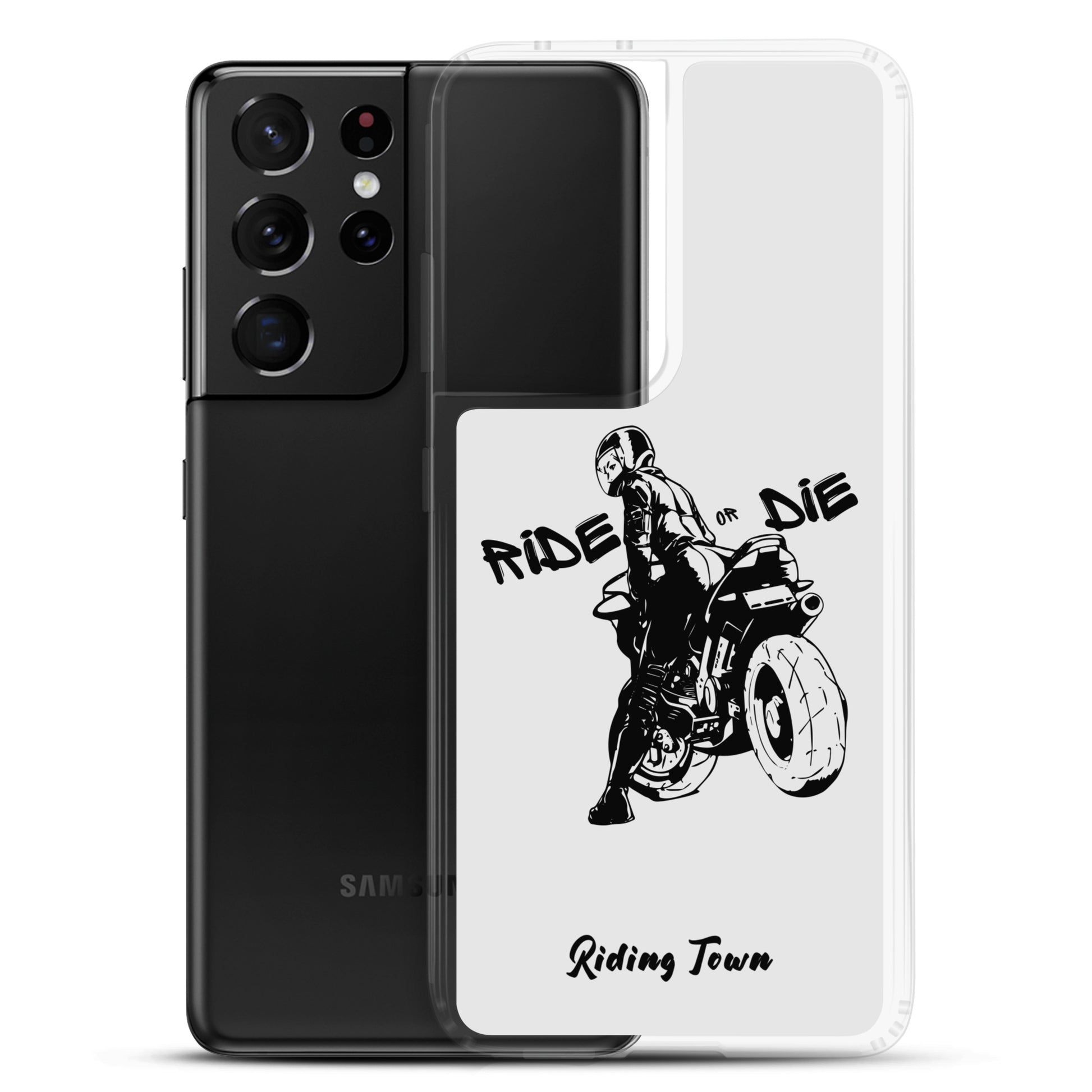 Coque Samsung® - BIKERGIRL - Blanche - Riding Town