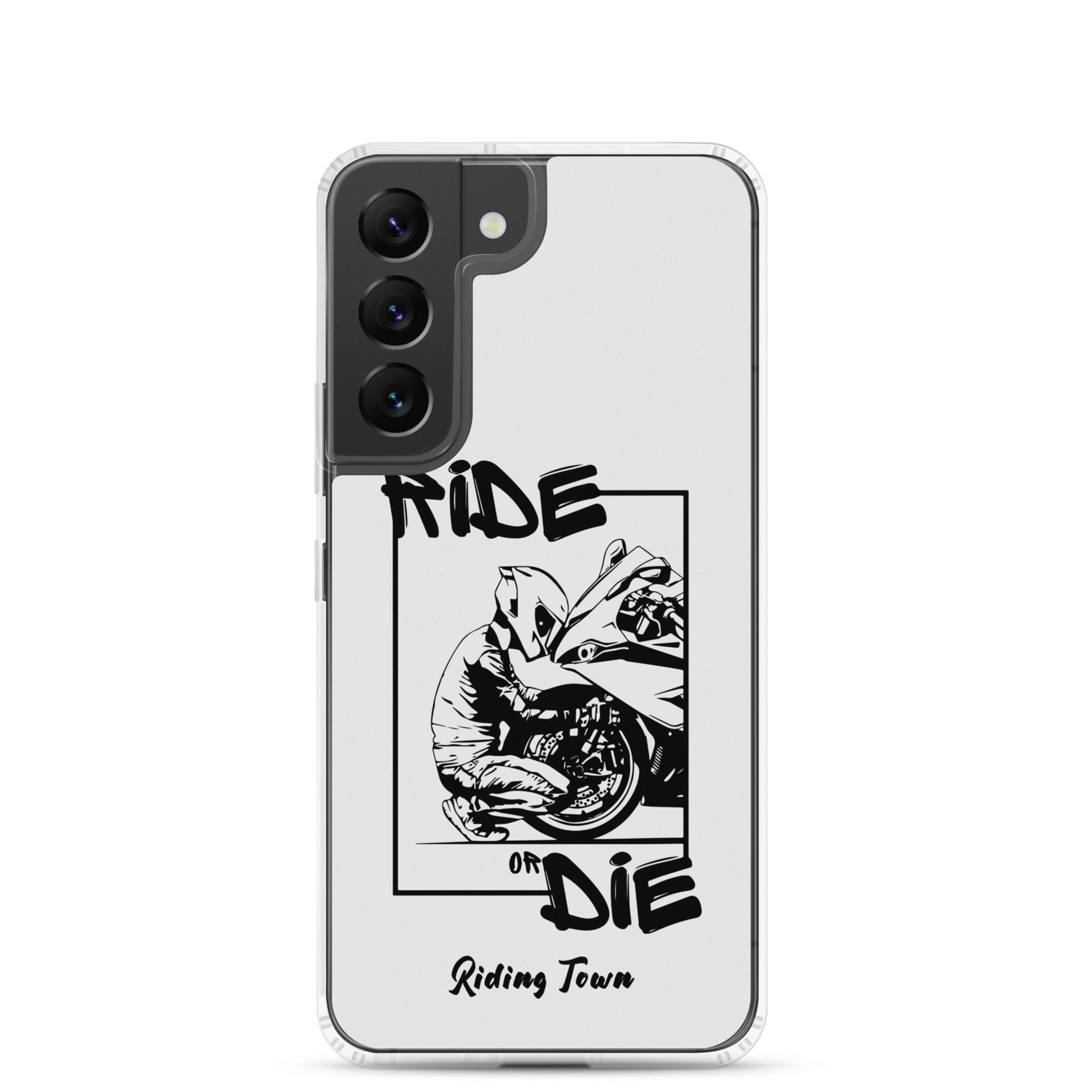 Coque Samsung® - BIKERBOY - Blanche - Riding Town