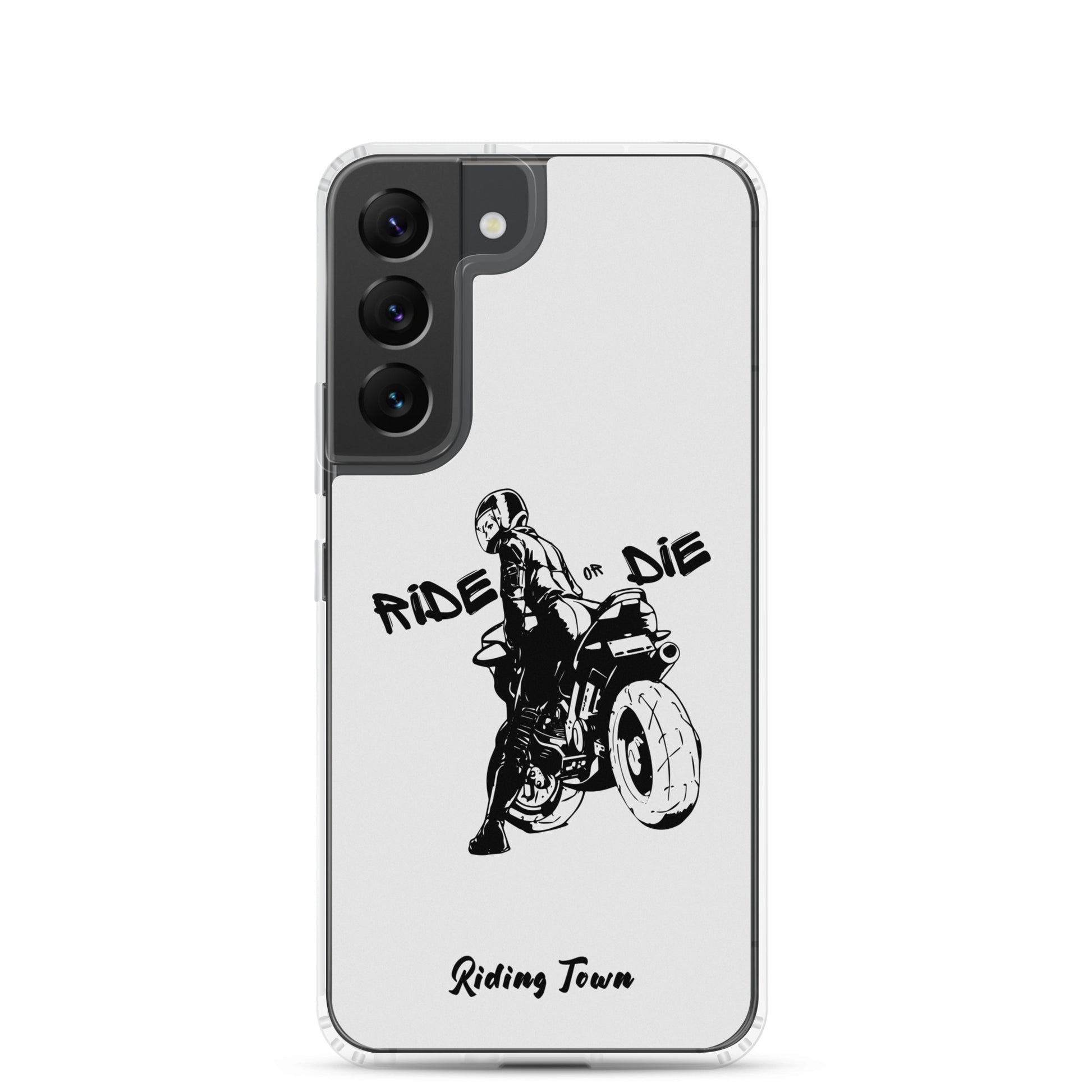 Coque Samsung® - BIKERGIRL - Blanche - Riding Town