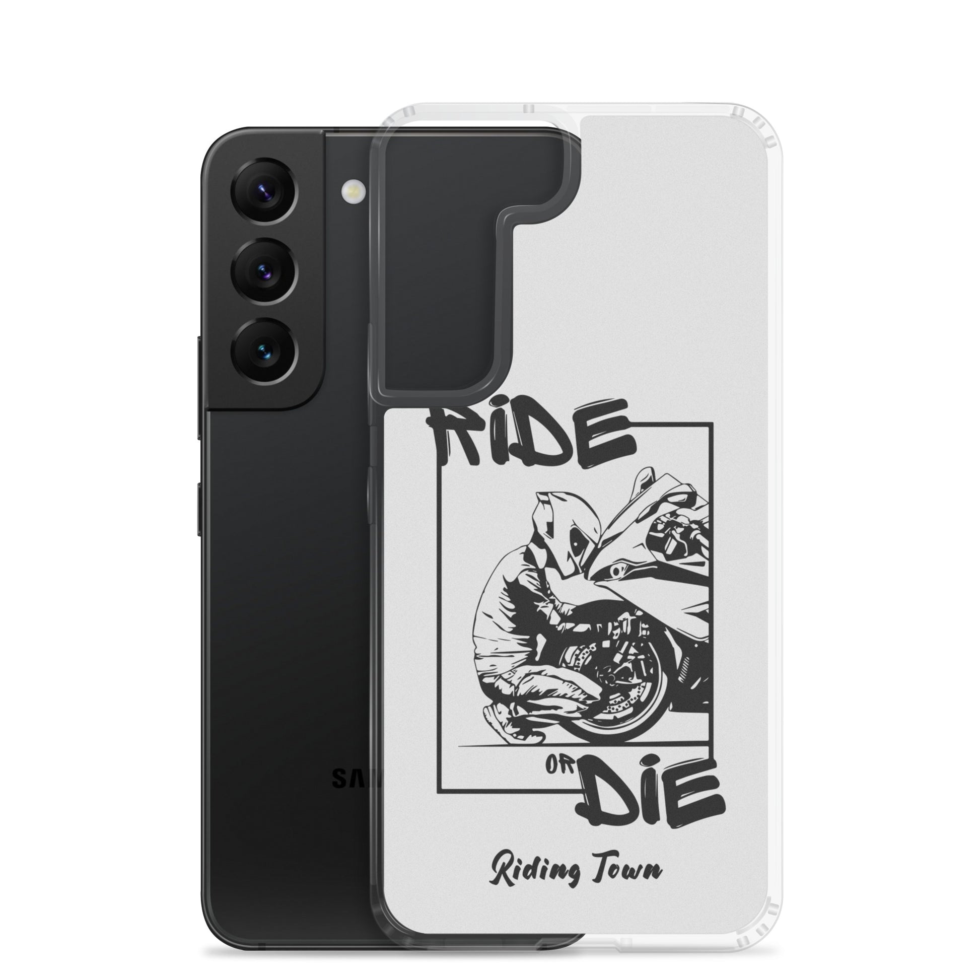 Coque Samsung® - BIKERBOY - Blanche - Riding Town