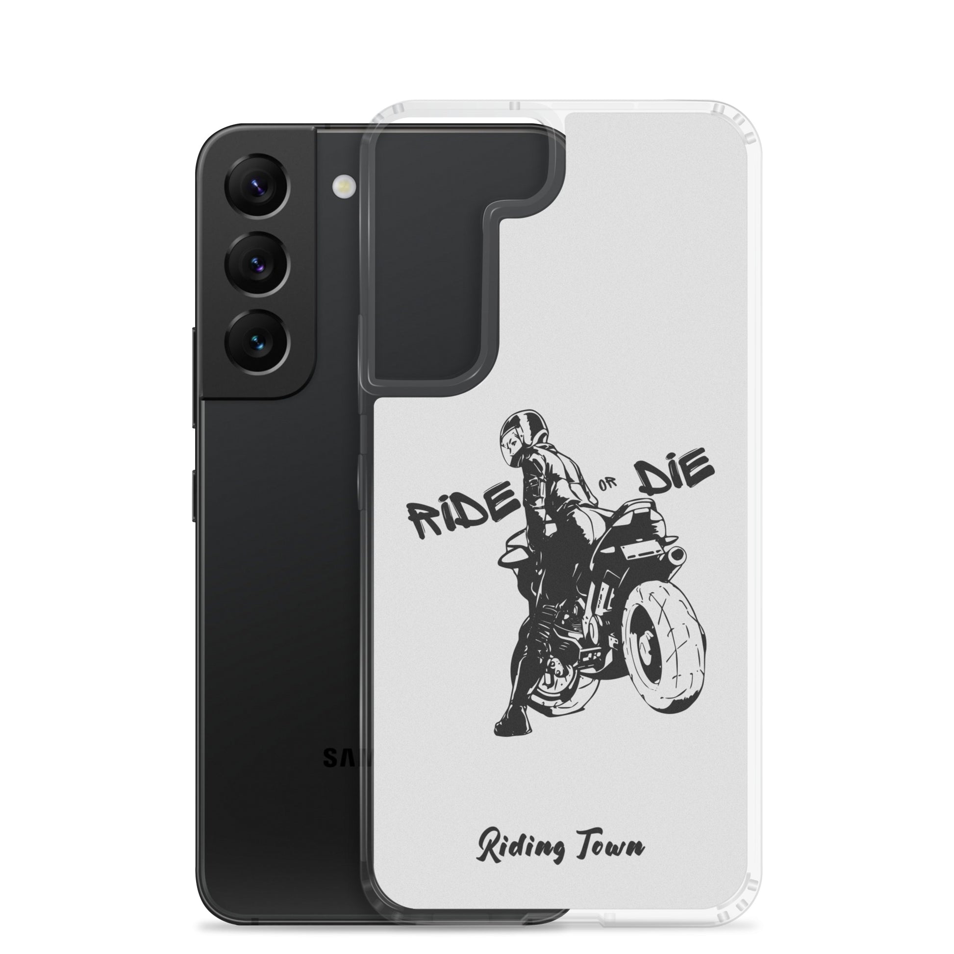 Coque Samsung® - BIKERGIRL - Blanche - Riding Town