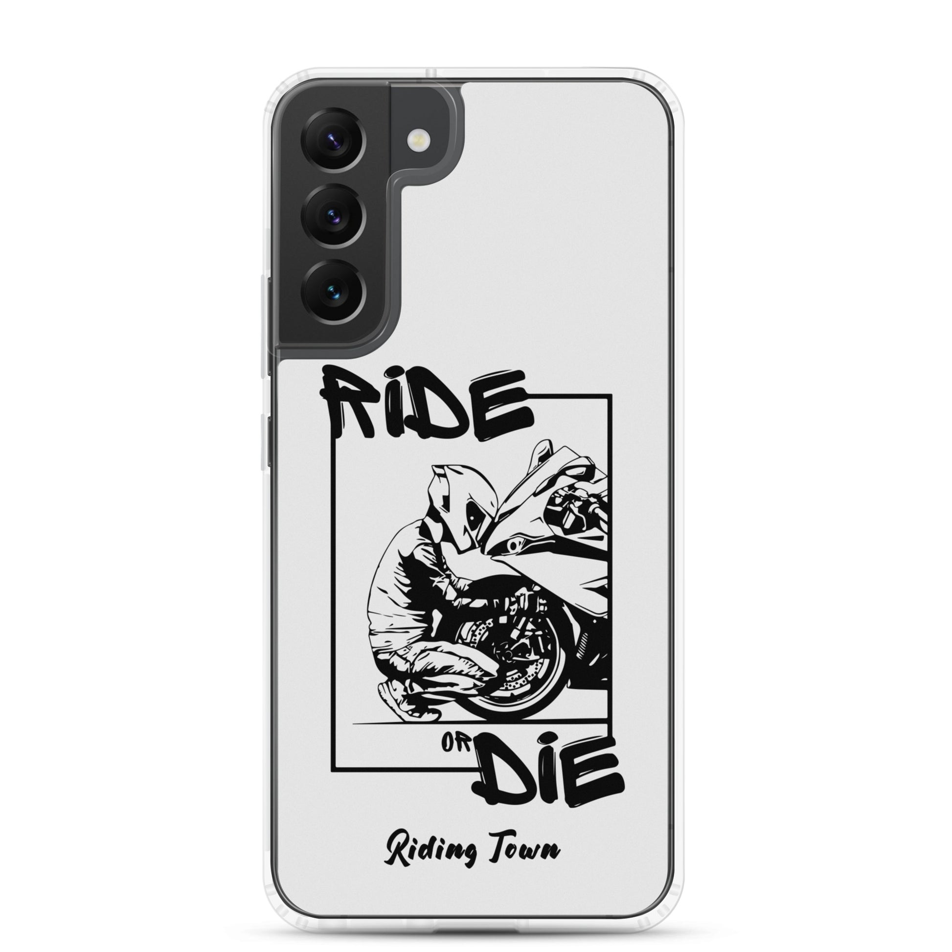 Coque Samsung® - BIKERBOY - Blanche - Riding Town