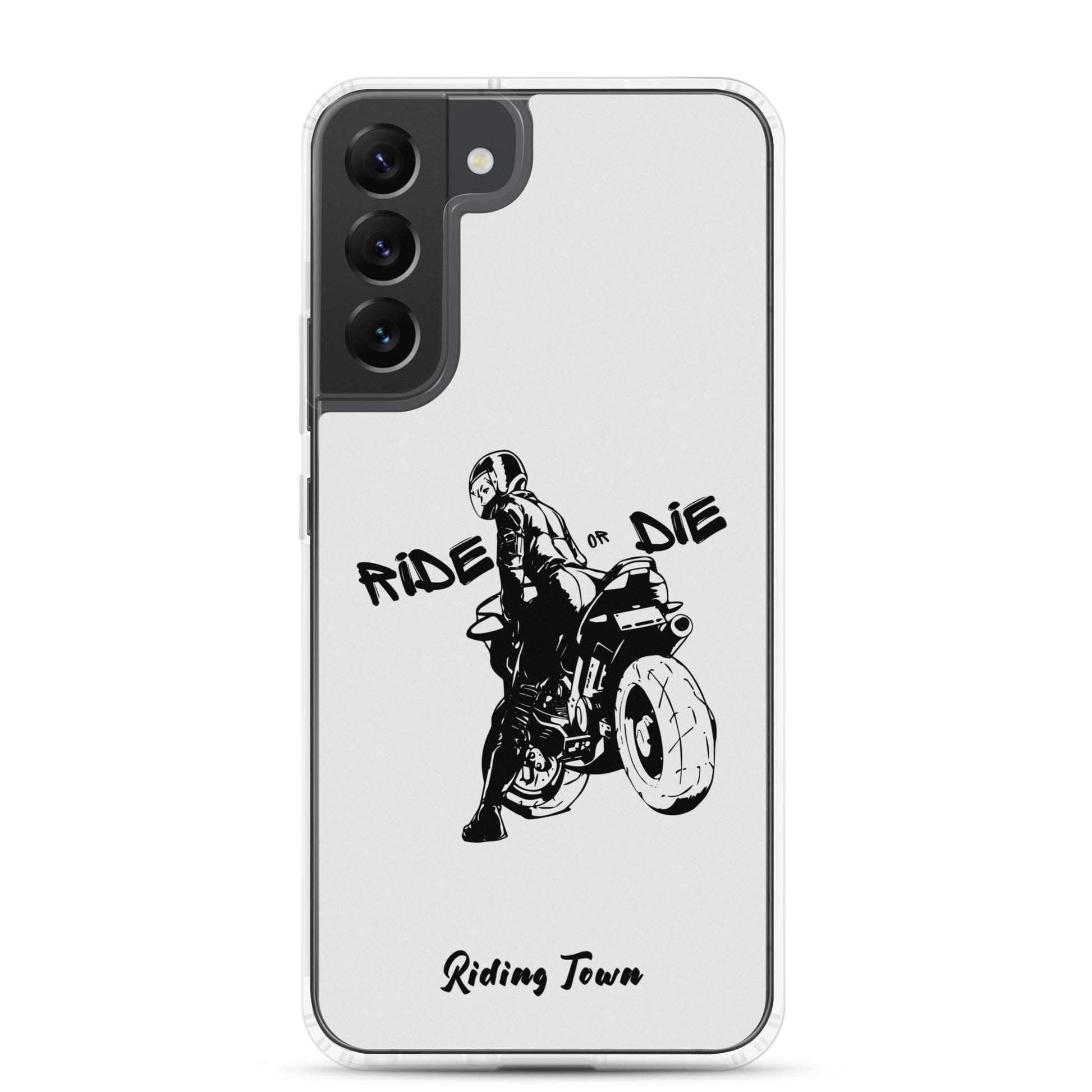 Coque Samsung® - BIKERGIRL - Blanche - Riding Town