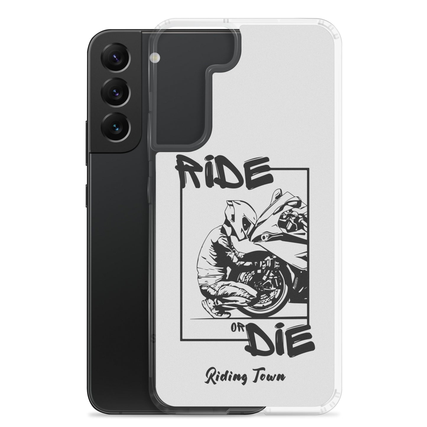 Coque Samsung® - BIKERBOY - Blanche - Riding Town