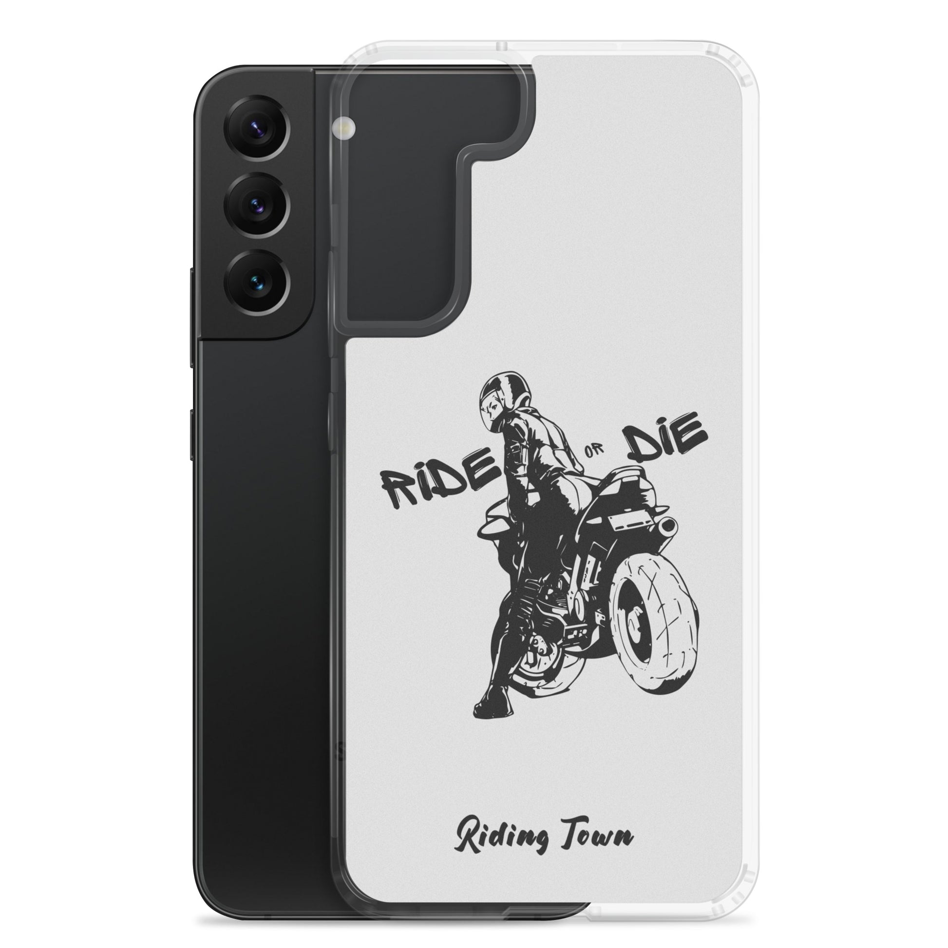 Coque Samsung® - BIKERGIRL - Blanche - Riding Town