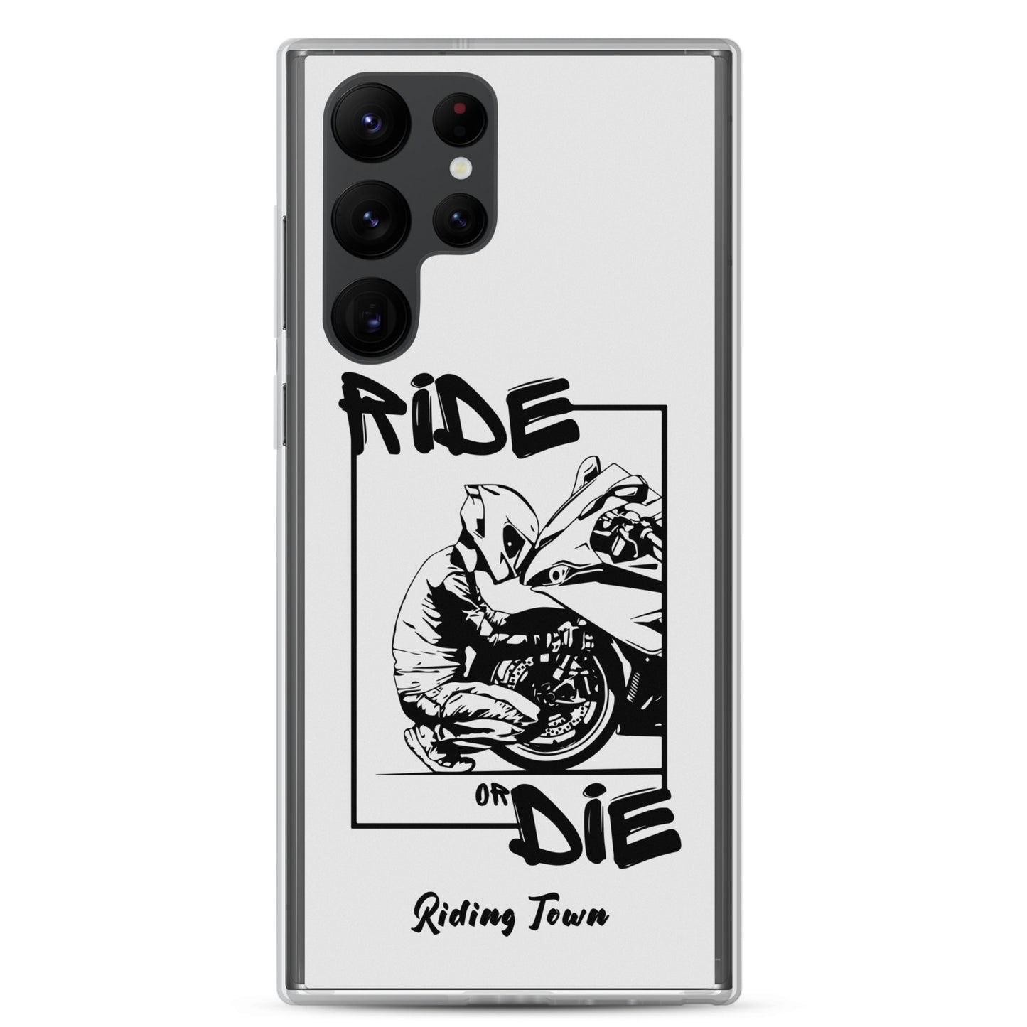 Coque Samsung® - BIKERBOY - Blanche - Riding Town