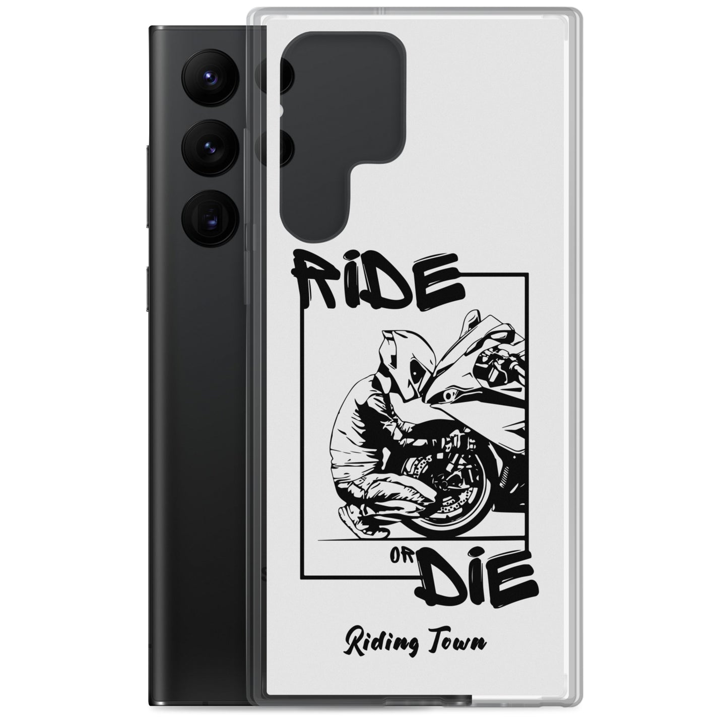 Coque Samsung® - BIKERBOY - Blanche - Riding Town