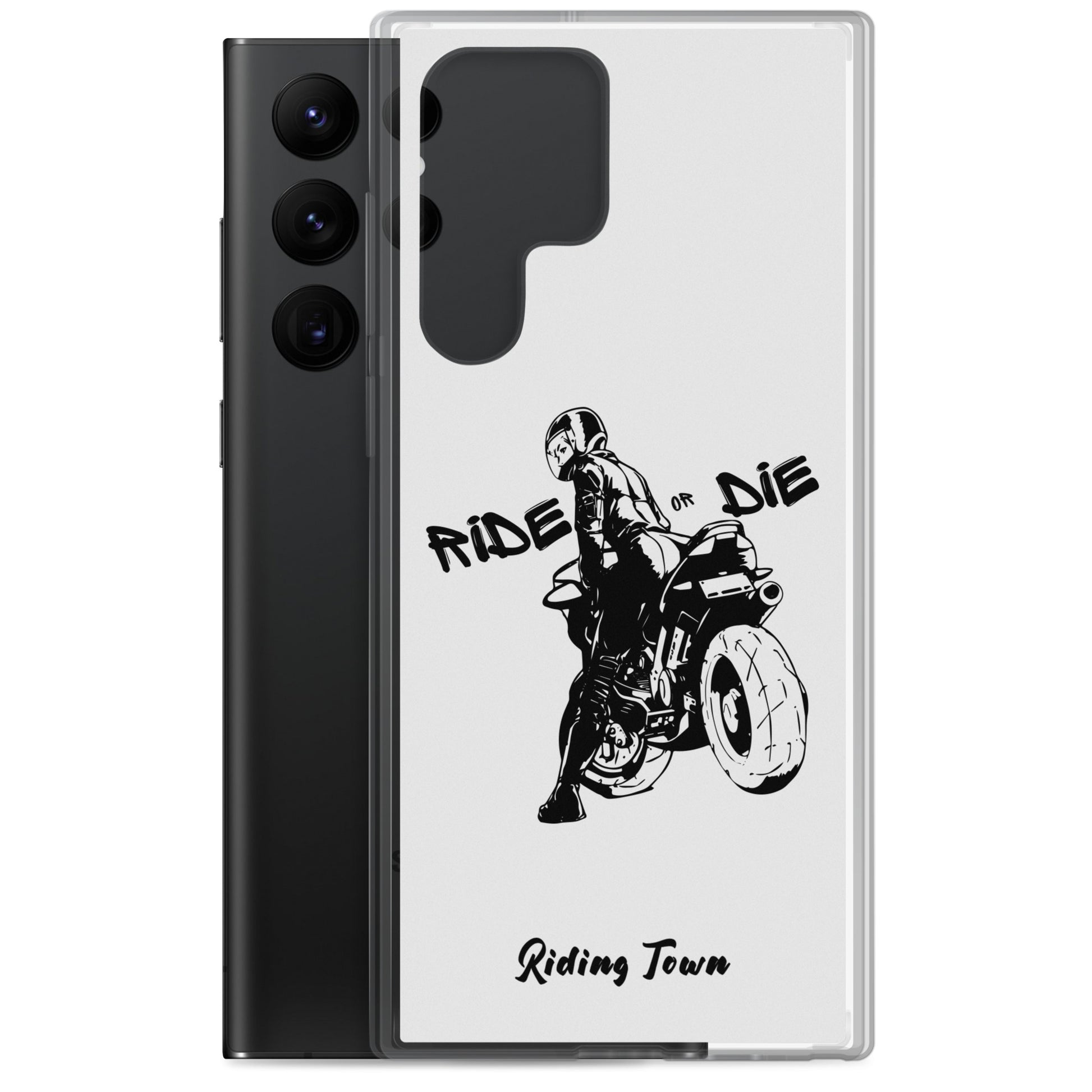 Coque Samsung® - BIKERGIRL - Blanche - Riding Town