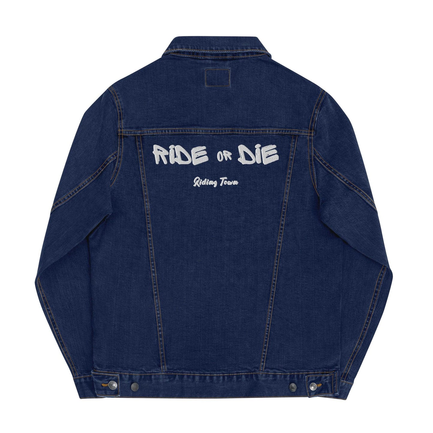 Veste en jean Unisexe - RIDE OR DIE - Noire/Bleue - Riding Town