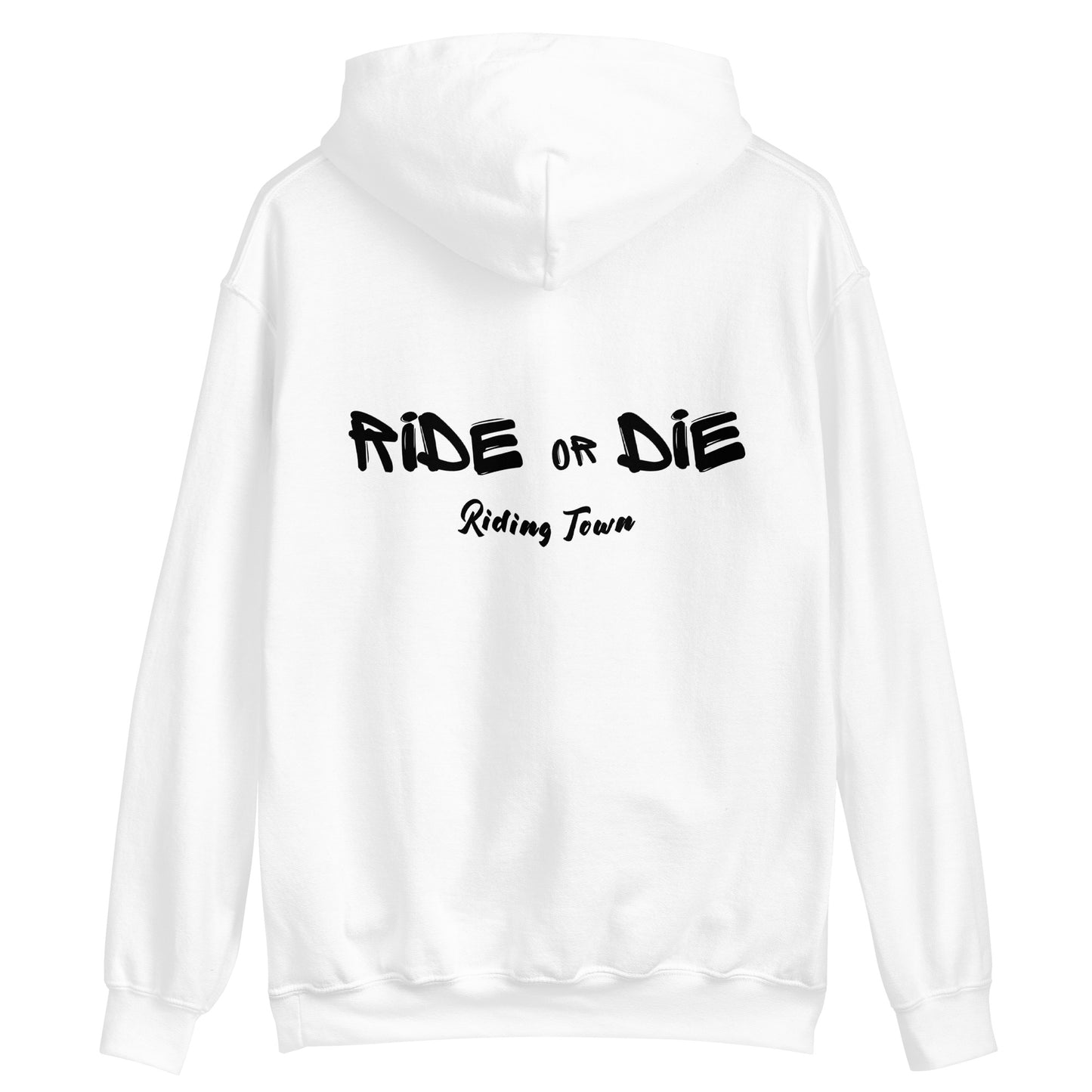 Hoodie Unisexe - RIDE OR DIE - Blanc