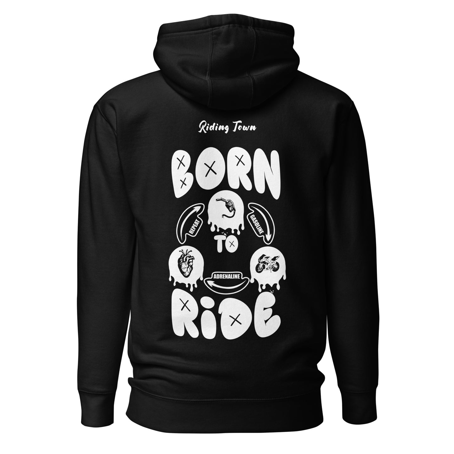 Hoodie "Born to Ride" - Sombre