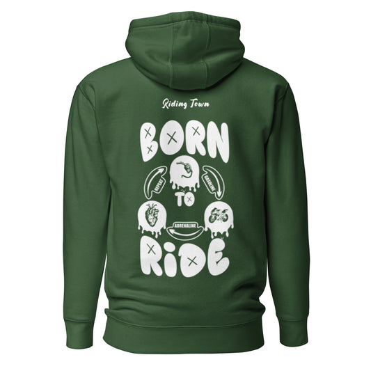 Hoodie "Born to Ride" - Vert