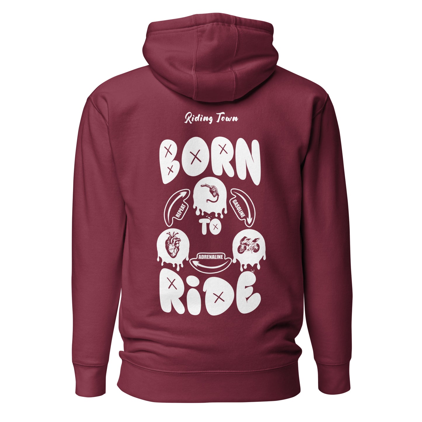 Hoodie "Born to Ride" - Sombre