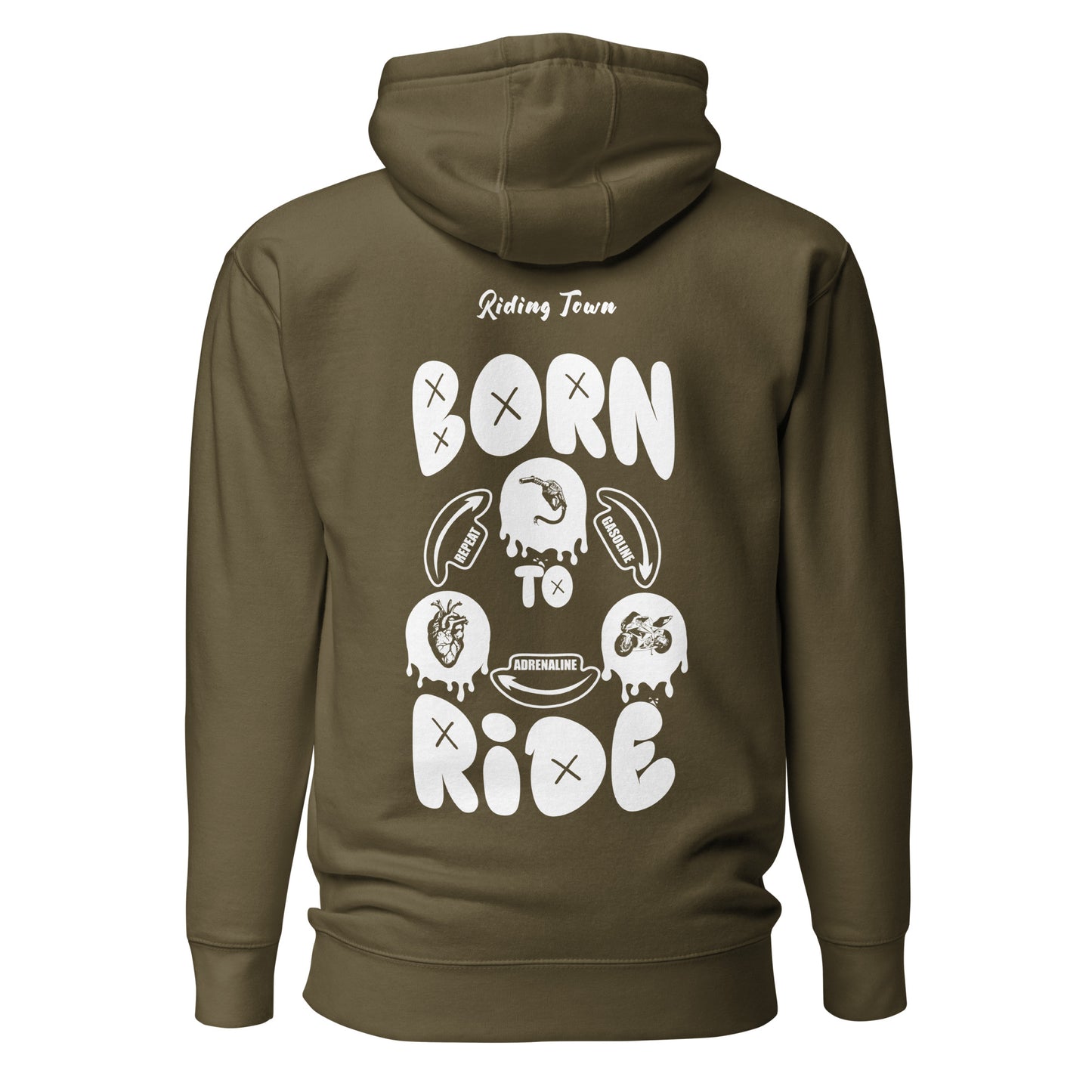 Hoodie "Born to Ride" - Sombre