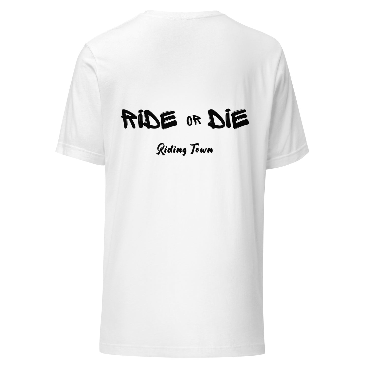 T-shirt Unisexe - RIDE OR DIE - Blanc - Riding Town