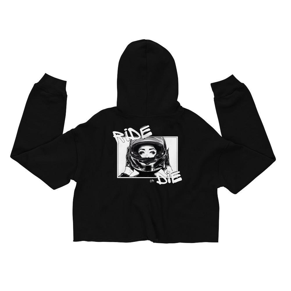 Hoodie Crop-Top - FATAL EYES - Noir - Riding Town