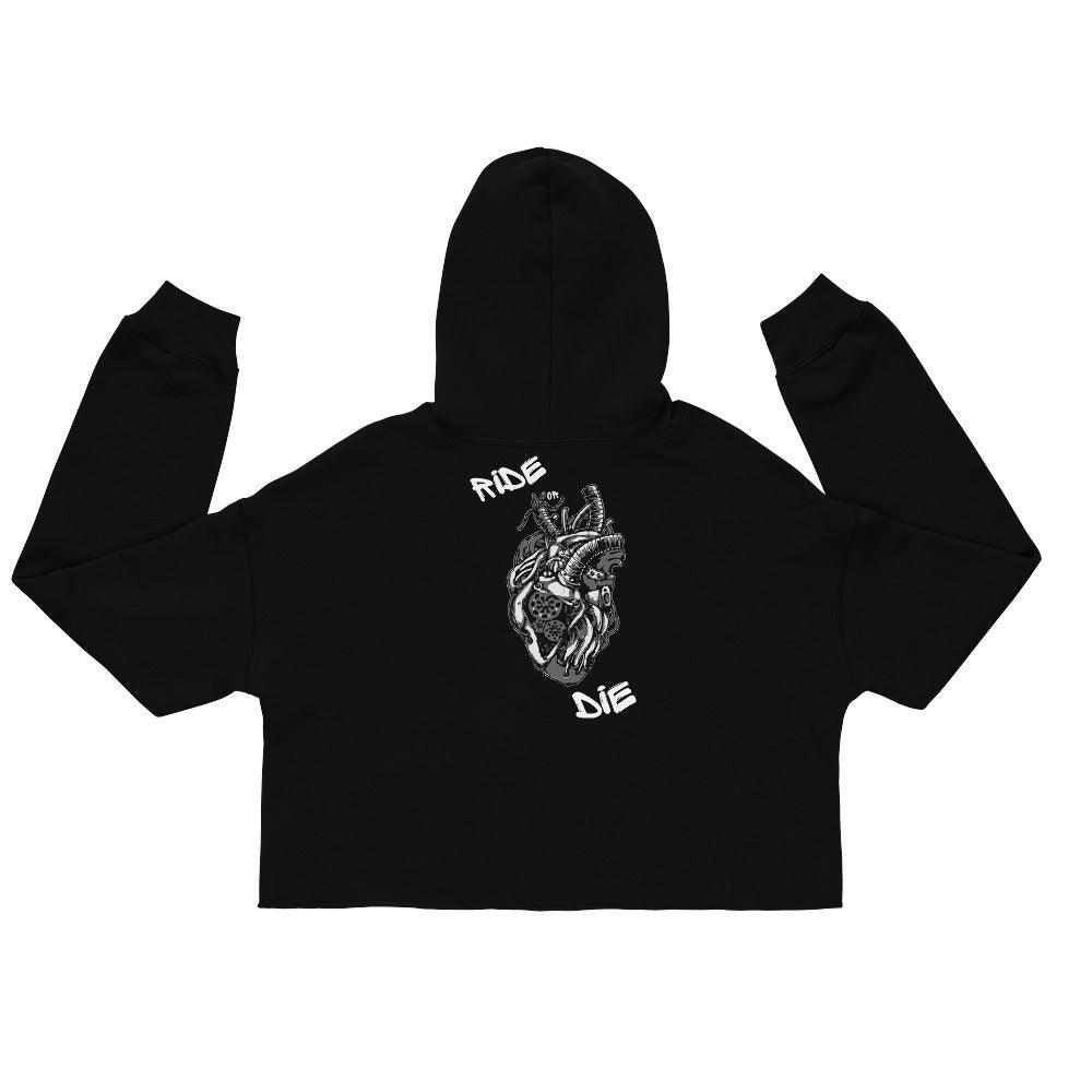 Hoodie Crop-Top - MACHINEHEART - Noir - Riding Town