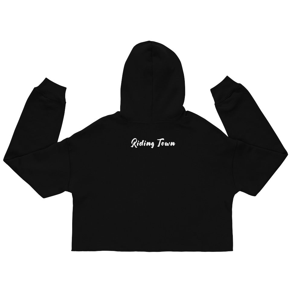 Hoodie Crop-Top - HEARTBEAT - Noir - Riding Town