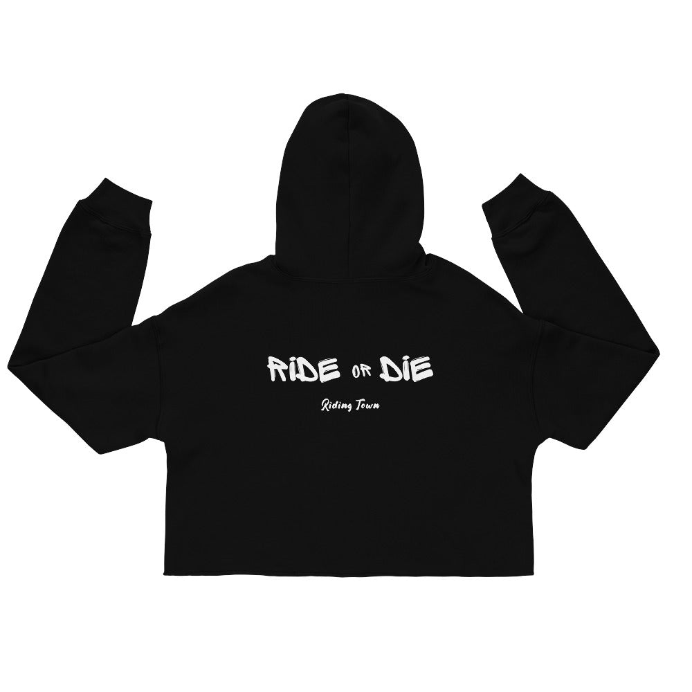 Hoodie Crop-Top - RIDE OR DIE - Noire - Riding Town